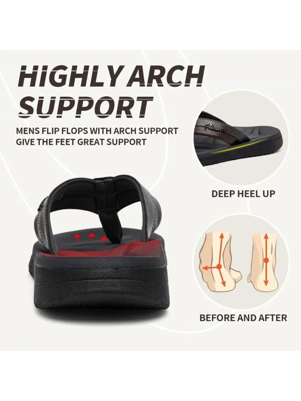 Men's Grey Polyurethane Flip Flops Comfortable Outdoor Thong Sandals Casual